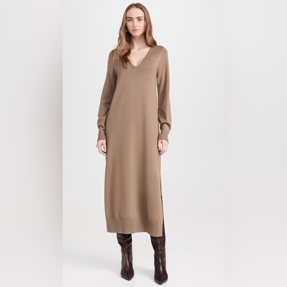 Splendid Cella Janeblog Long Sleeve Tan Midi Sweater Dress size Large